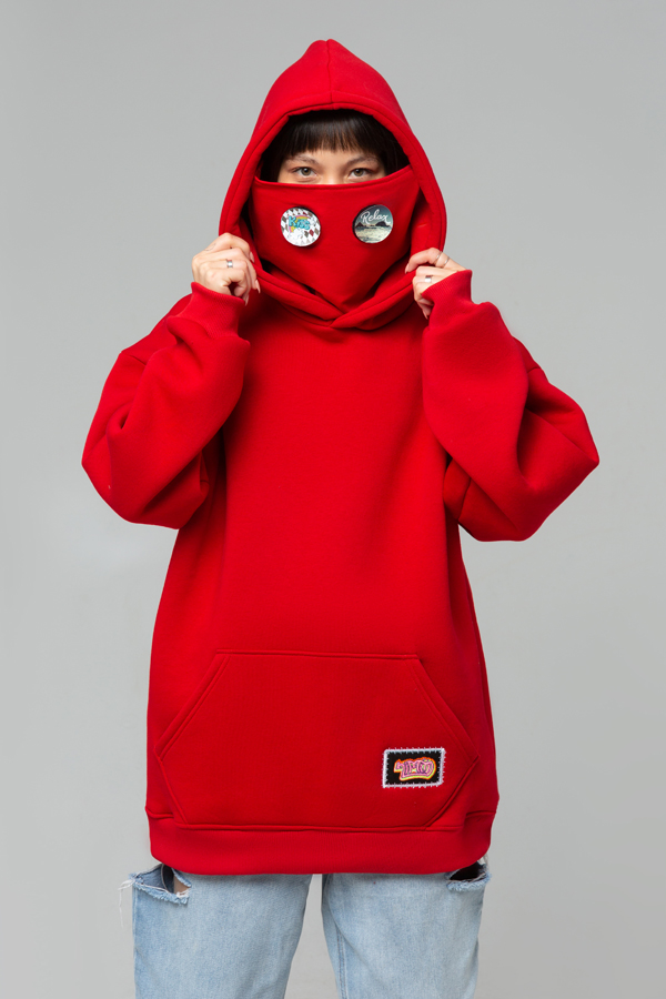 !LIMITI - Exclusive RED Hoodie with mask and DOBLE Sticker's pack   Магазин Толстовок !Limiti - Hoodies with Emoji stickers