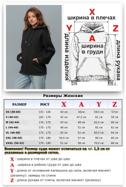 Женская Худи с капюшоном премиум черная 360гр/м.кв Женская Худи с капюшоном премиум черная 360гр/м.кв