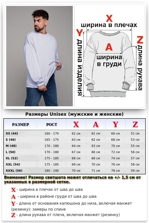 Свитшот оверсайз мужской плотный без начеса небесно-голубой   Магазин Толстовок Свитшот оверсайз петельный UNISEX