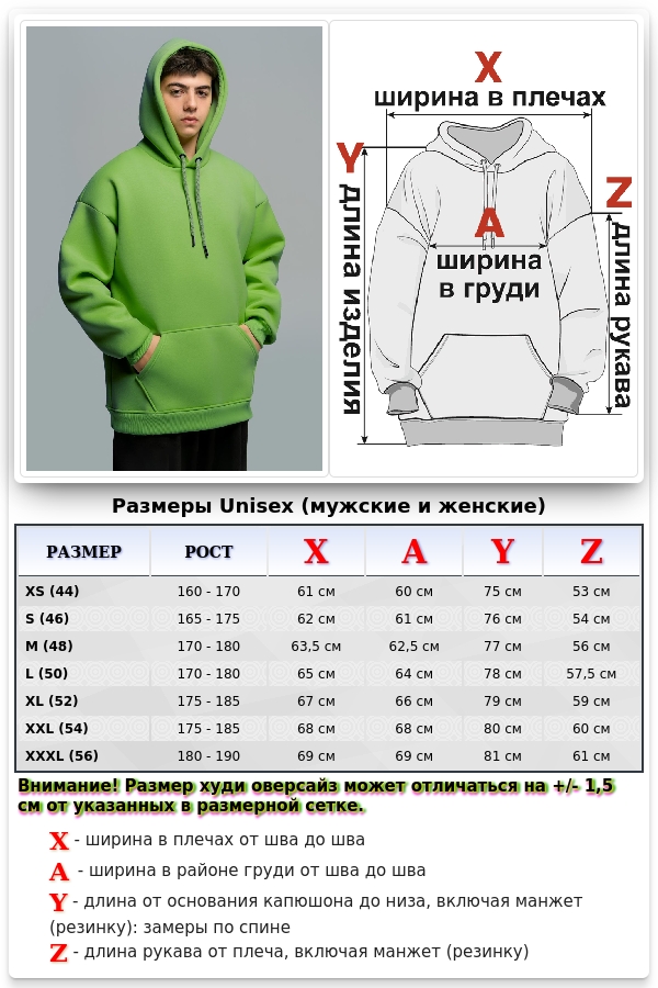 Худи оверсайз мужская цвет зеленый васаби утепленная   Магазин Толстовок Мужские теплые худи оверсайз с начесом