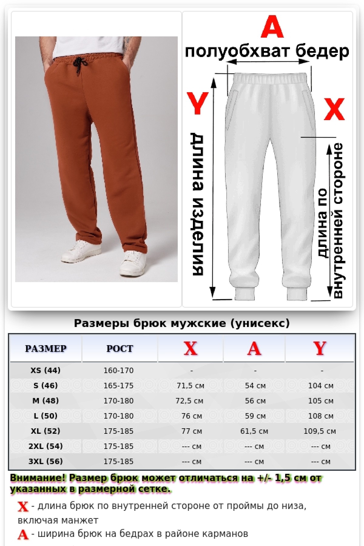 Мужские плотные спортивные брюки демисезонные basic кэмэл (терракотовые) — фото 2