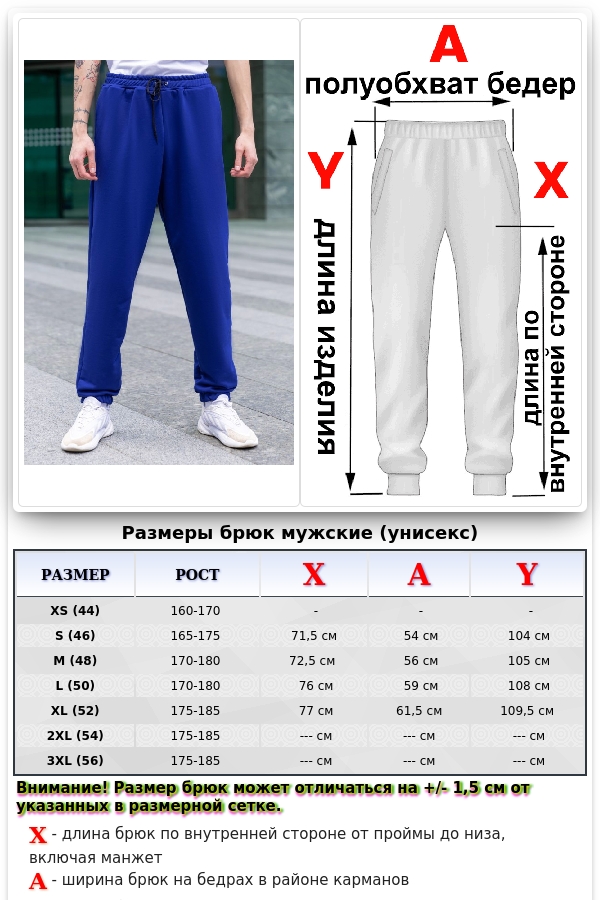 Мужские спортивные брюки ярко-синие (василек) демисезонные 320 гр/м   Магазин Толстовок Спортивные брюки мужские демисезонные с резинкой снизу