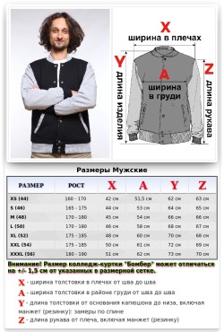 Бомбер черный мужской (унисекс) с белым рукавом