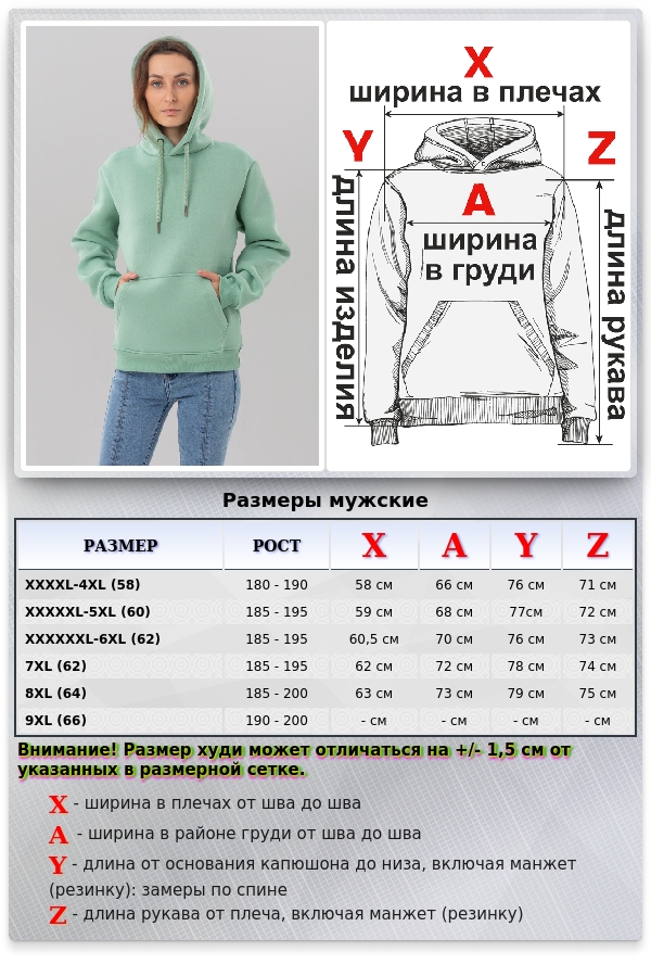 Женская худи с капюшоном премиум цвет Шалфей 340гр/м.кв   Магазин Толстовок Все худи толстовки свитшоты больших размеров