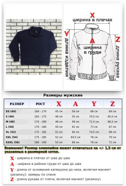 Мужская олимпийка на молнии темно-синяя плотная демисезонная без начеса