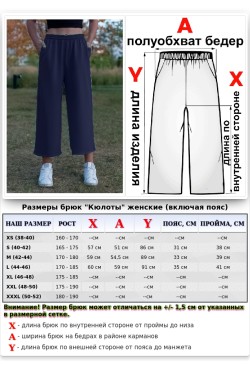Теплые брюки кюлоты женские темно-синие демисезон