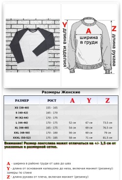 Женский лонгслив белый с графитовым серым рукавом реглан